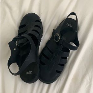 ASOS black jelly sandals